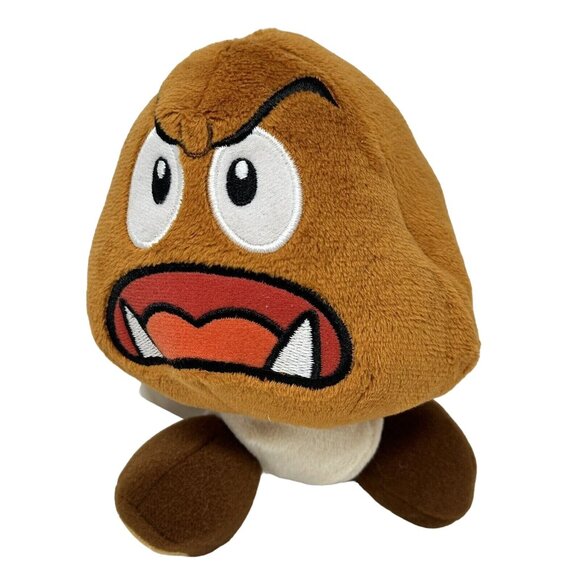 Super Mario Goomba Mushroom Plush Open Mouth Running World Of Nintendo 6 Inch - Picture 1 of 7